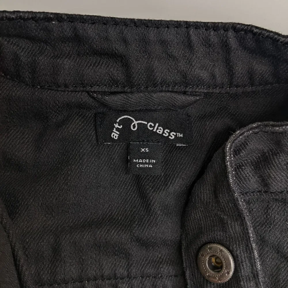 Art Class Black Zip Moto Jacket size XS